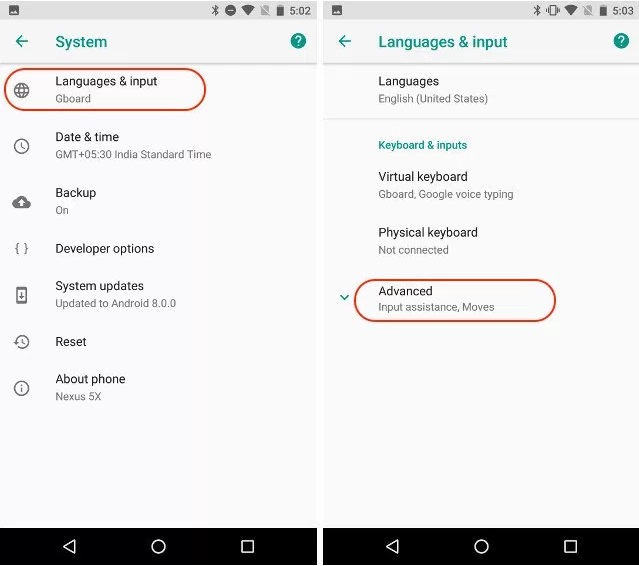 autofill settings in android latest version